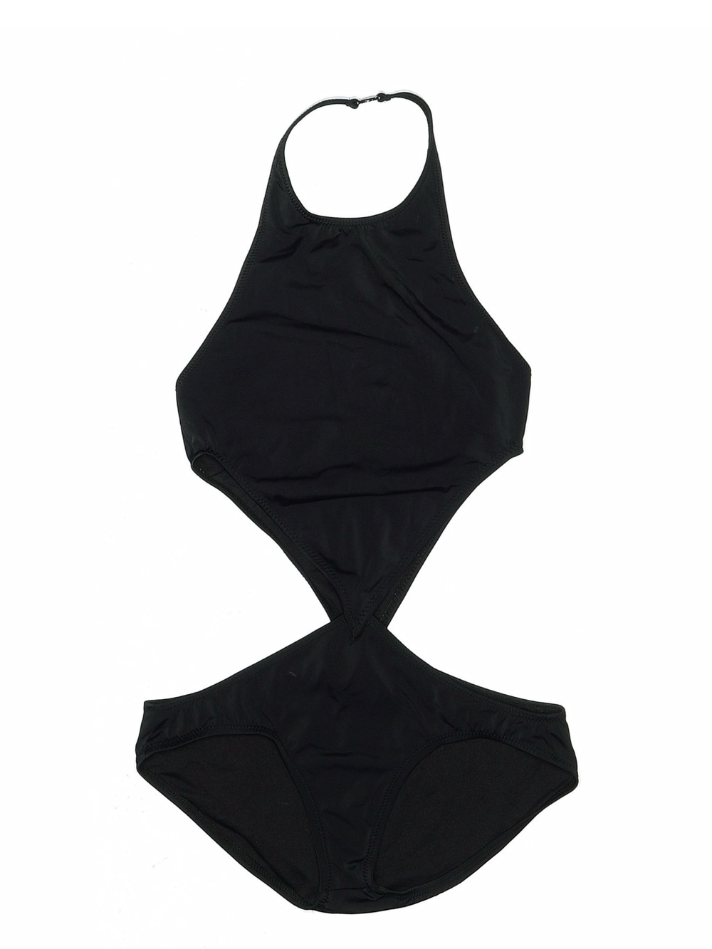Norma Kamali Black Cutout Halter One-Piece Swimsuit